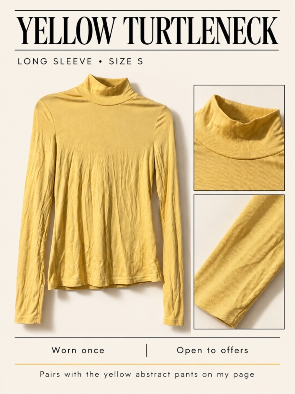 Yellow Long Sleeve Turtleneck
